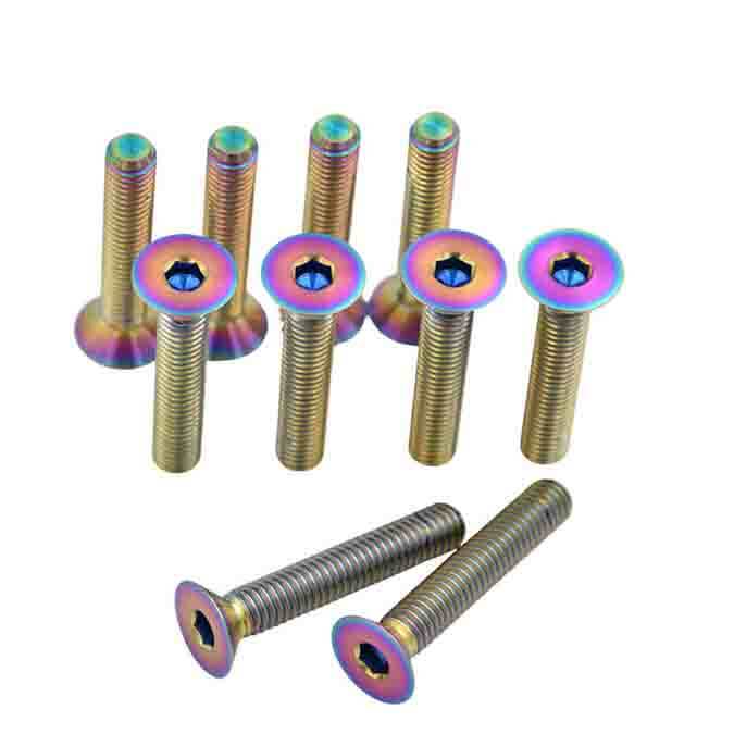 Flat head titanium screws