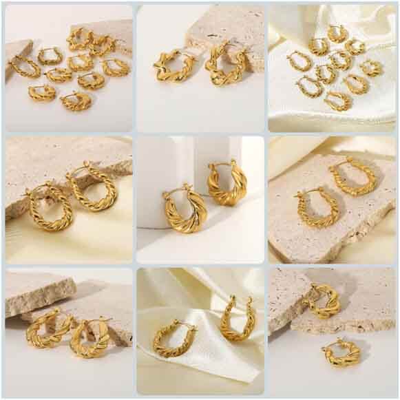 Gold plating titanium Earrings