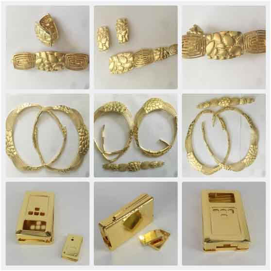 Sample cases of thick gold plating process display