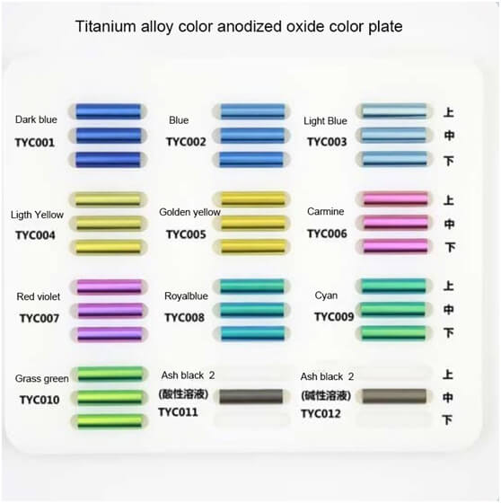 Titanium alloy color anodized oxide color plate